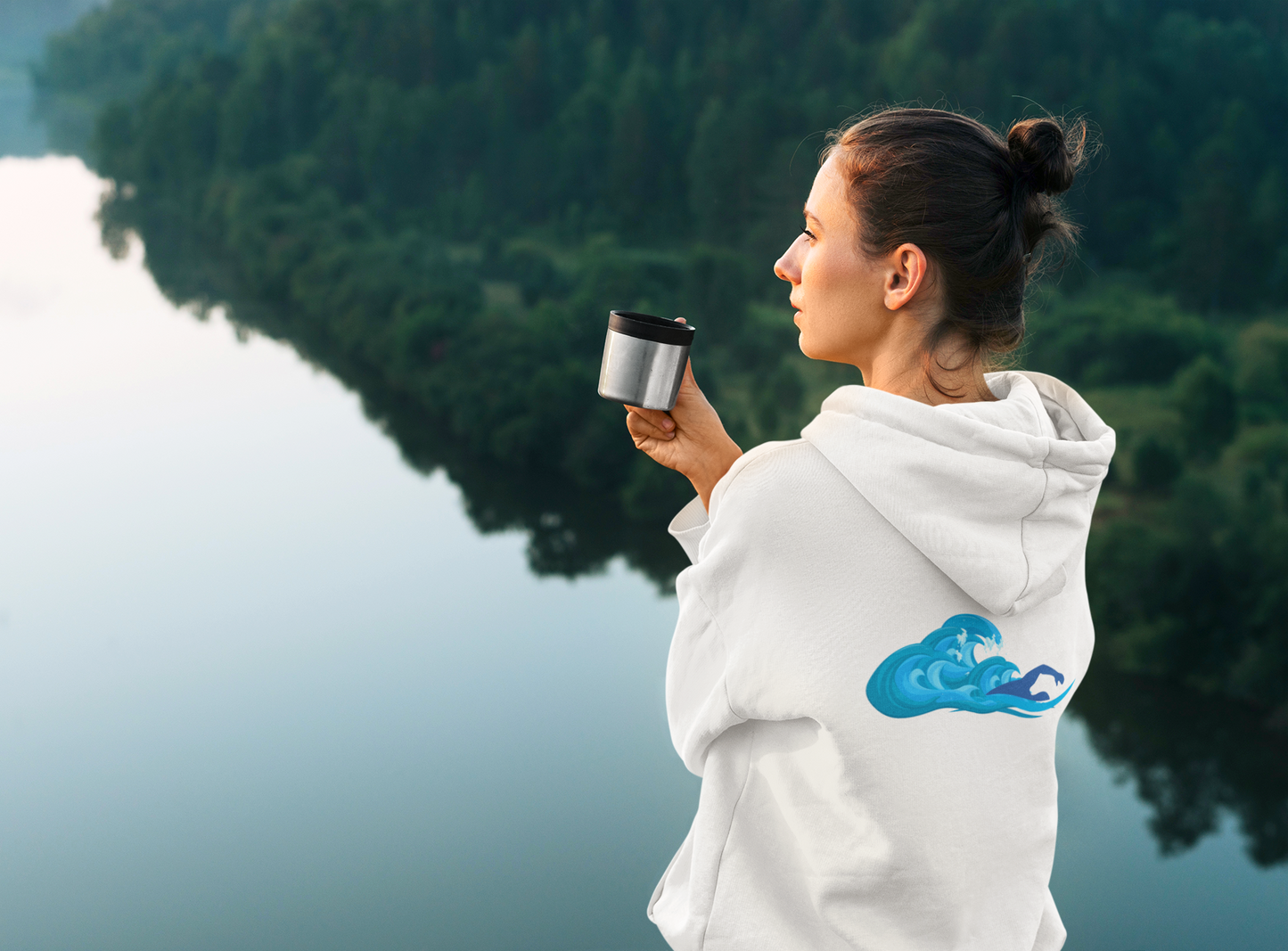Classic Unisex Pullover Hoodie - Swim with the Waves