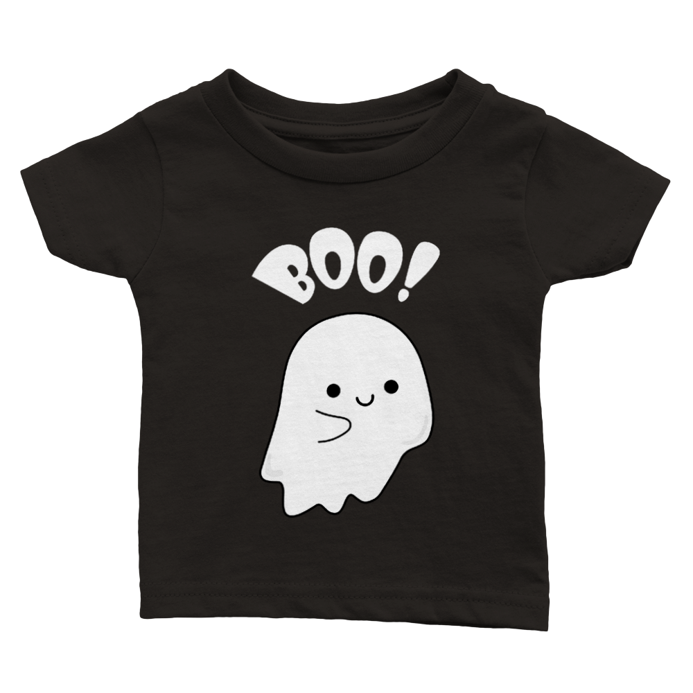 Baby Halloween T-shirt - Boo Ghost. Fun design for kids up to 2 years.