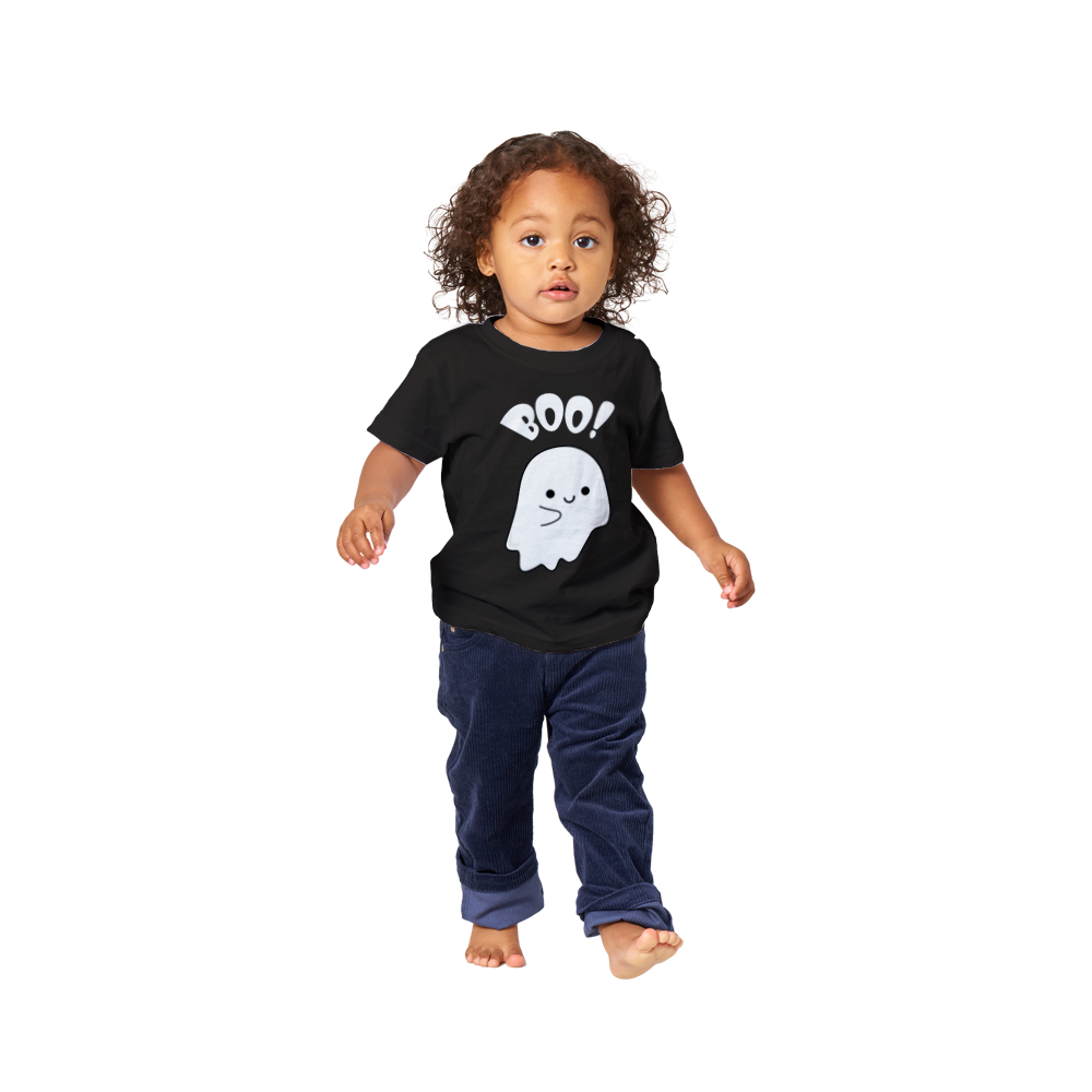 Baby Halloween T-shirt - Boo Ghost. Fun design for kids up to 2 years.