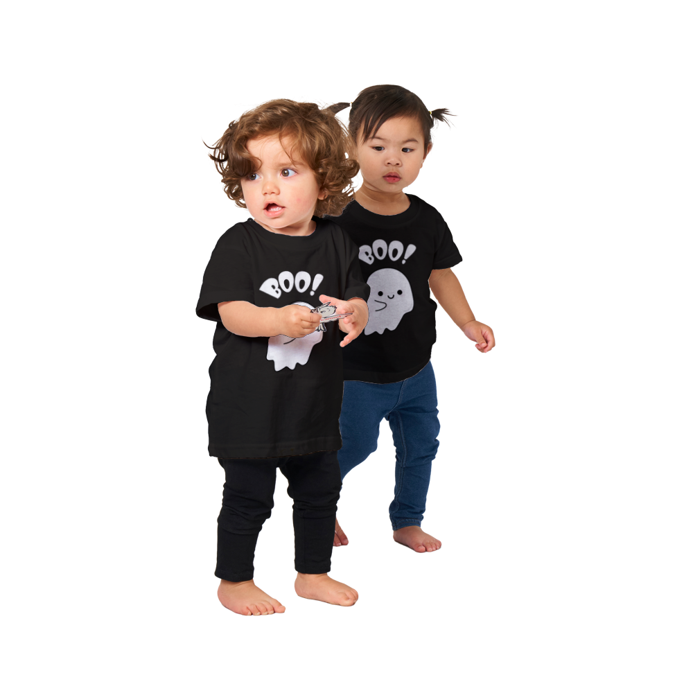 Baby Halloween T-shirt - Boo Ghost. Fun design for kids up to 2 years.
