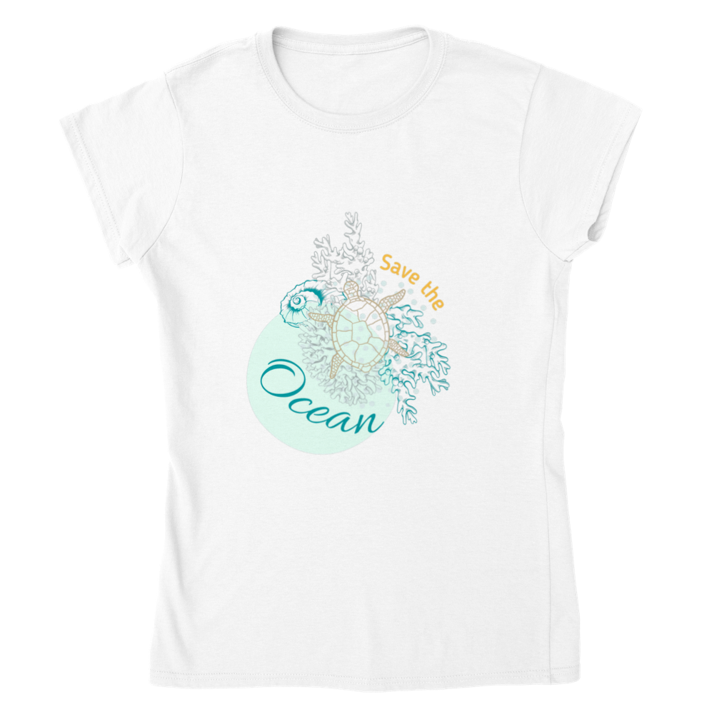 Classic Womens Crewneck T-shirt - Save the Ocean