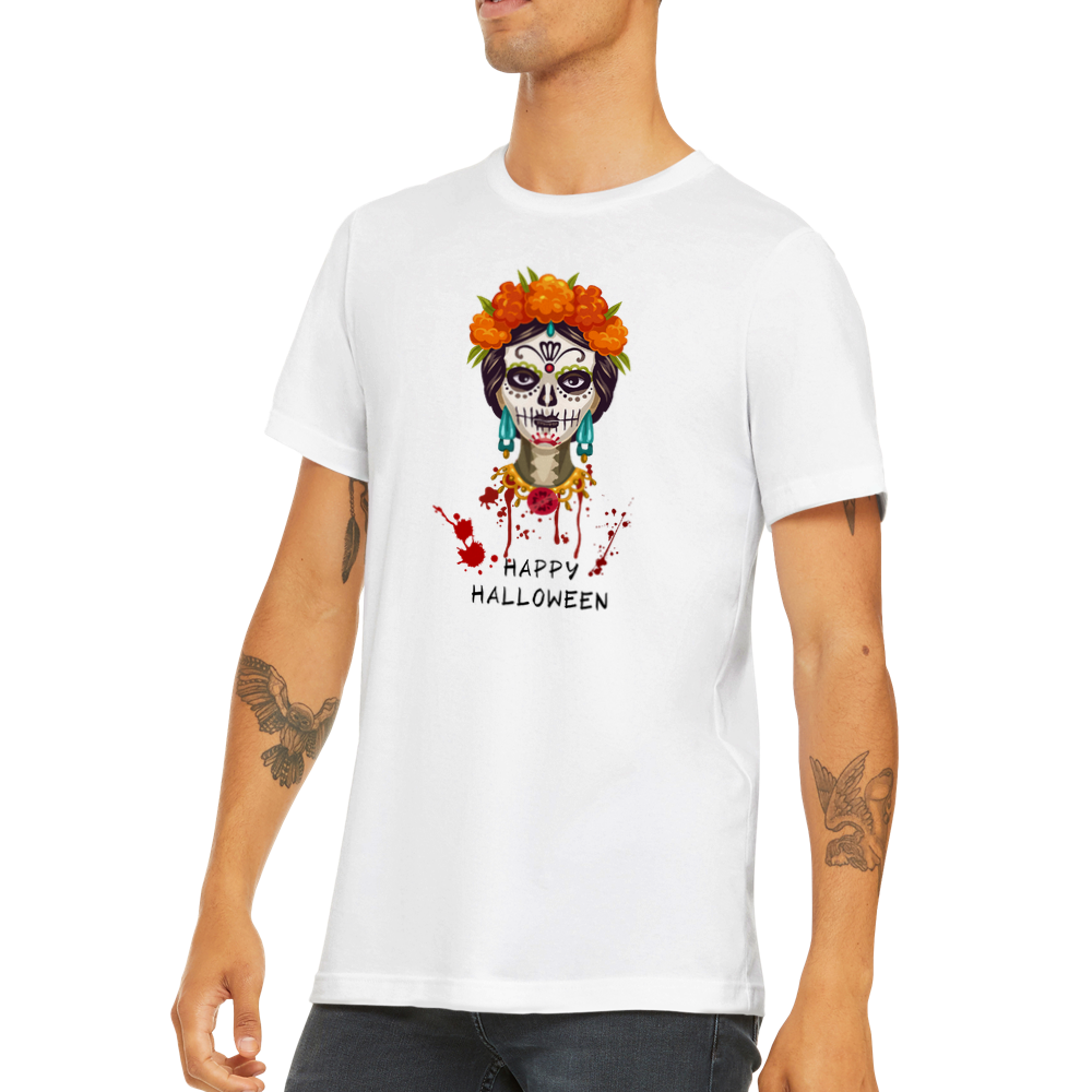 Halloween T-shirt, Unisex - Happy Halloween, day of the dead style colourful design