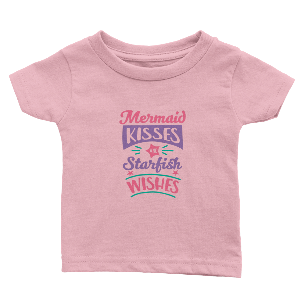 Classic Baby Crewneck T-shirt- Mermaid Kisses & Starfish Wishes