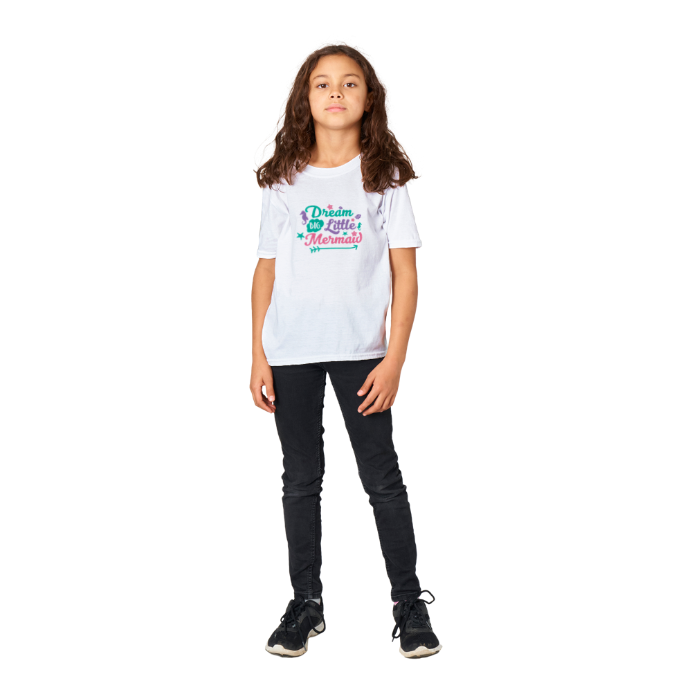 Classic Kids Crewneck T-shirt - Dream Big Little Mermaid