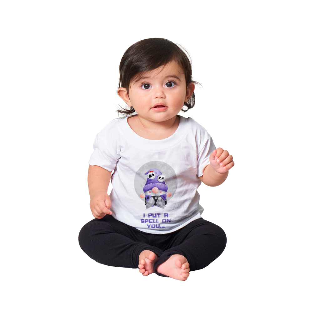 Baby Halloween T-shirt - I put a spell on you. Fun and colourful design for kids up to 2 years.