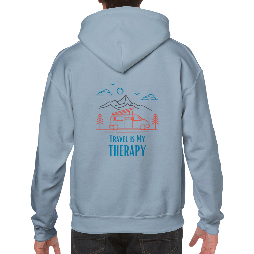 Classic Unisex Pullover Hoodie - Travel is my Therapy