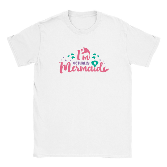 Classic Kids Crewneck T-shirt - I'm actually a Mermaid