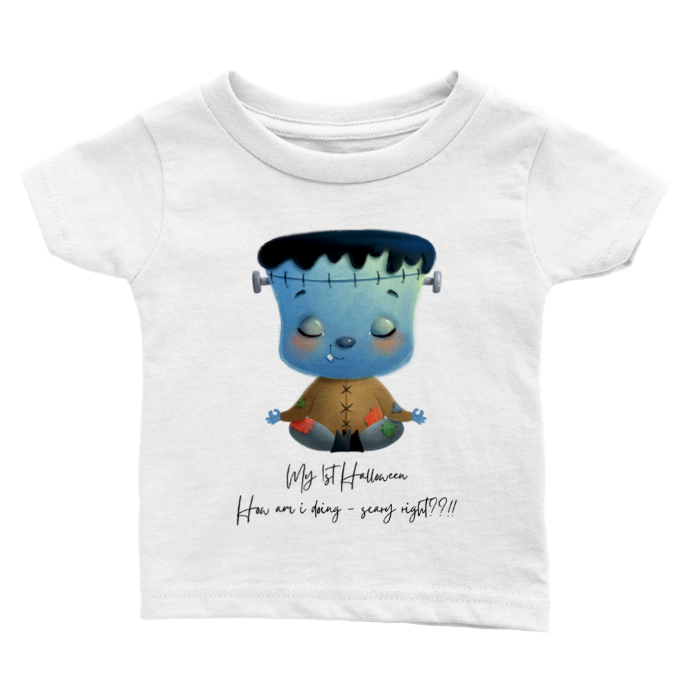 Baby Halloween T-shirt - Frankenstein Kid - My 1st Halloween. For up to 2 years old.