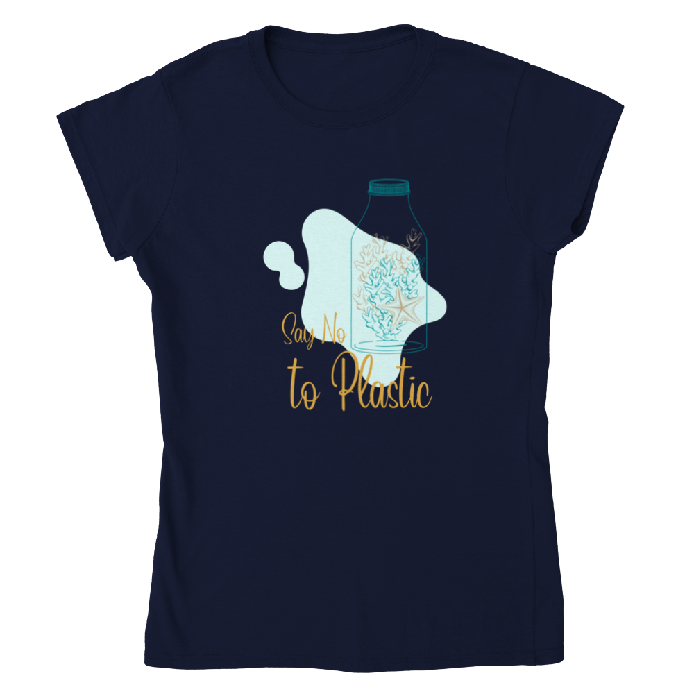 Classic Womens Crewneck T-shirt - Say No to Plastic