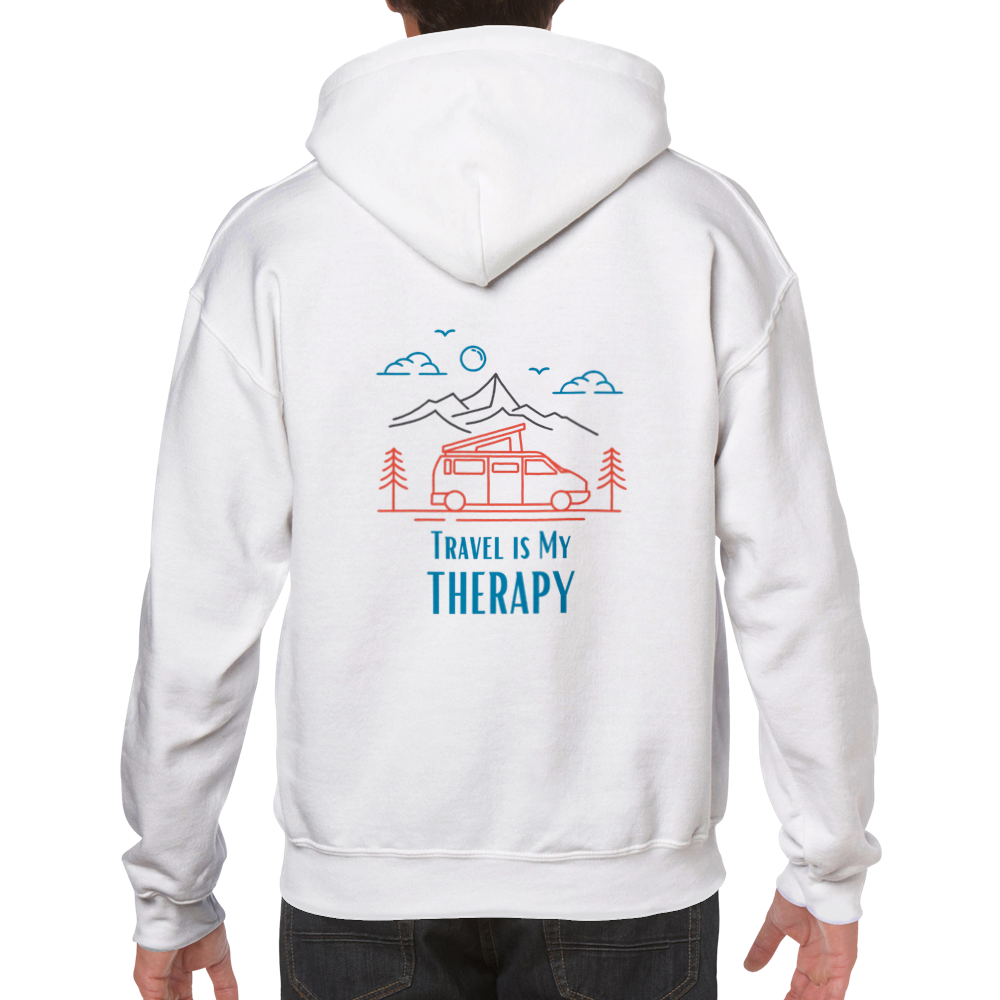 Classic Unisex Pullover Hoodie - Travel is my Therapy