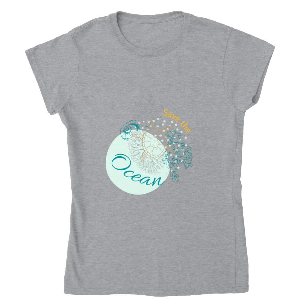 Classic Womens Crewneck T-shirt - Save the Ocean