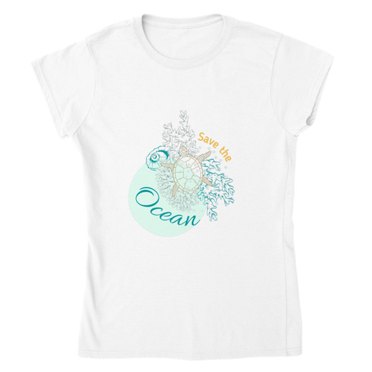 Classic Womens Crewneck T-shirt - Save the Ocean