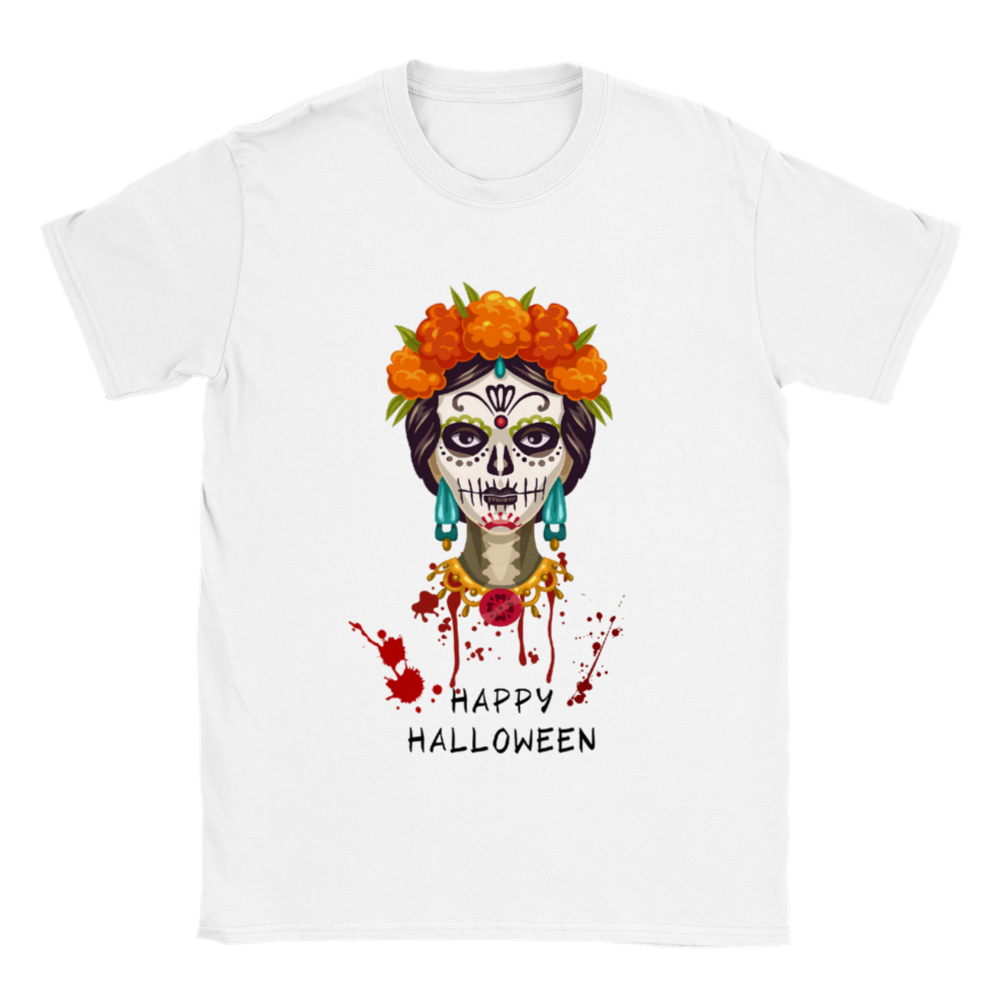 Halloween T-shirt, Unisex - Happy Halloween, day of the dead style colourful design