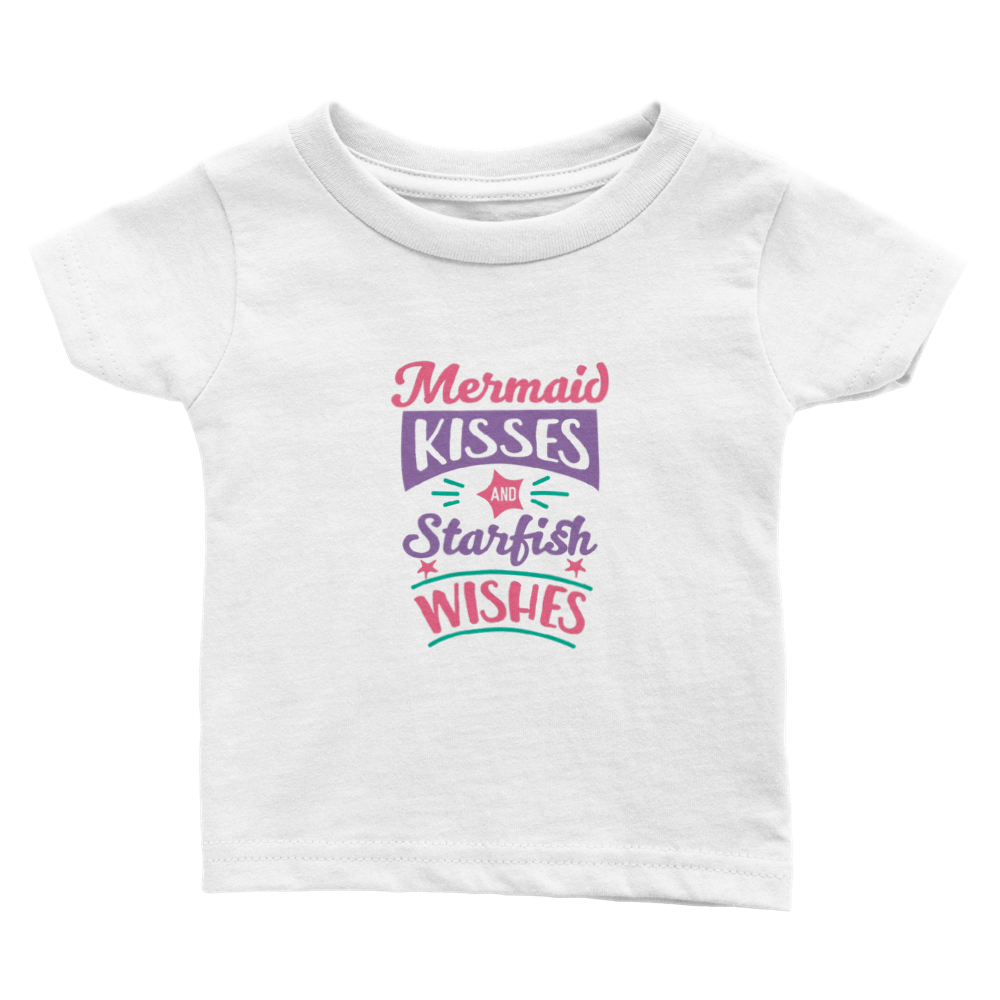 Classic Baby Crewneck T-shirt- Mermaid Kisses & Starfish Wishes