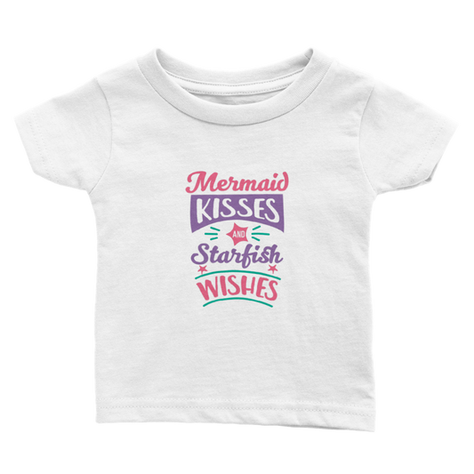 Classic Baby Crewneck T-shirt- Mermaid Kisses & Starfish Wishes